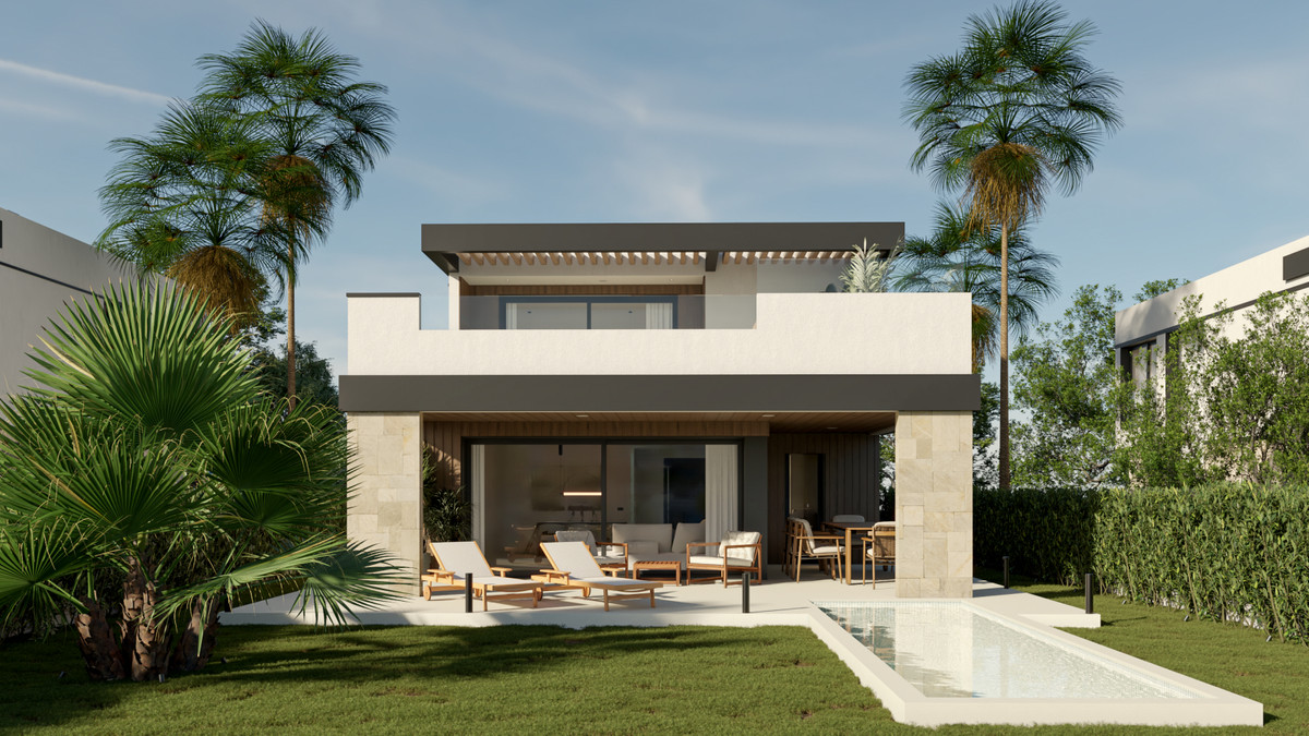 Atta Villas – New Golden Mile - modern two-storey villa exterior with private pool, terrace, and tropical garden