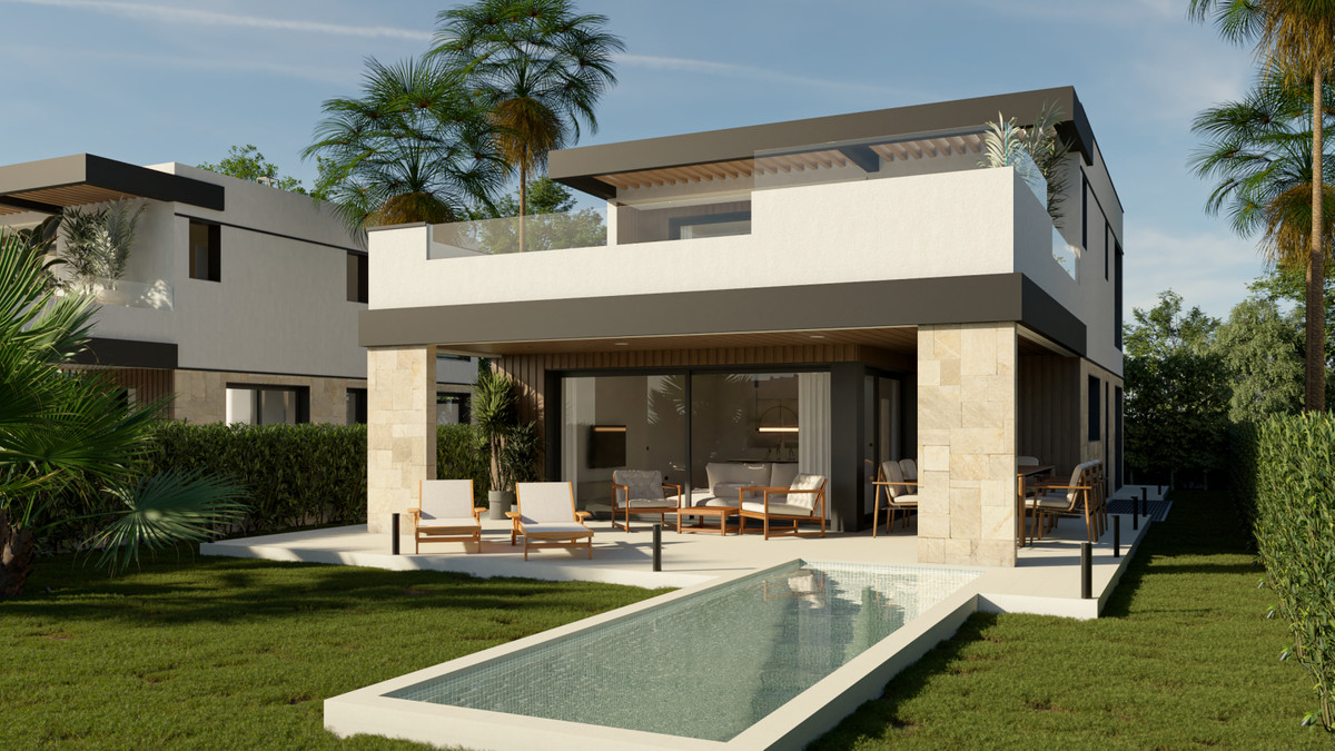 Atta Villas – New Golden Mile - modern two-storey villa exterior with private pool, terrace, and tropical garden