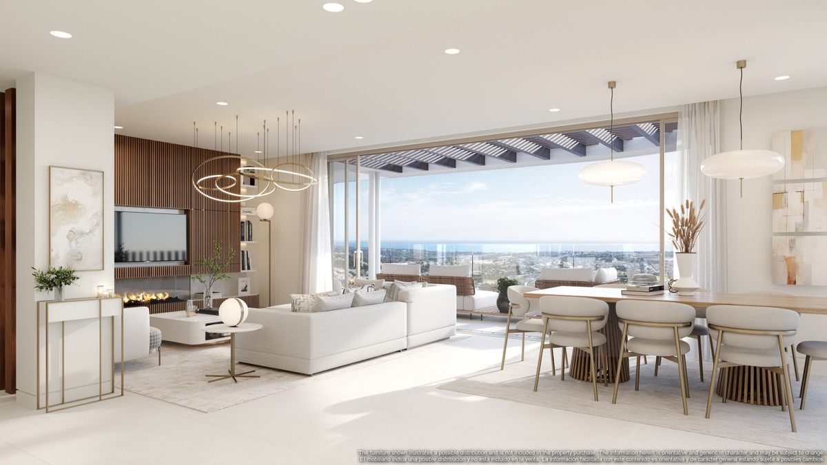 Enebros Fase 1 – Benahavís - open-plan living and dining area with panoramic terrace and coastal views