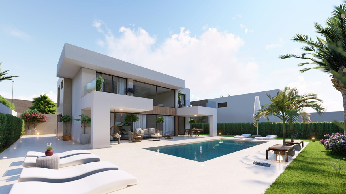Los Hidalgos de La Duquesa – La Duquesa - modern white villa exterior with private pool, sun terrace, and landscaped garden