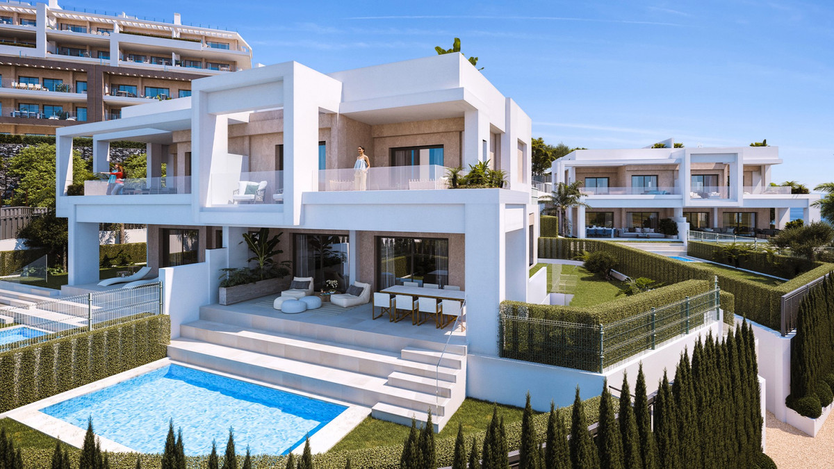 Marine Hills – The Villas – Estepona - modern white villa exterior with private pool, terraces and landscaped garden