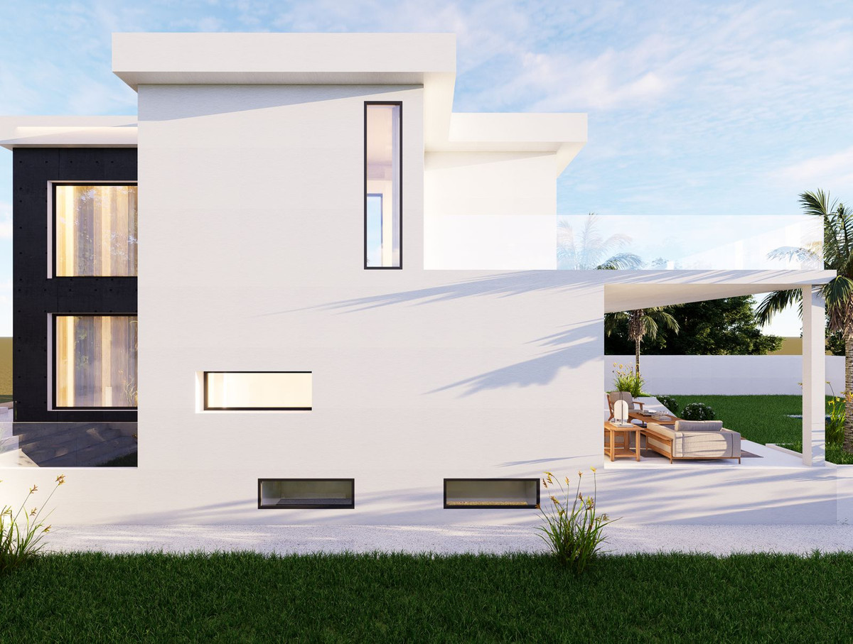 Sakura – Valle Romano - modern white two-storey exterior facade with covered outdoor lounge area and landscaped garden
